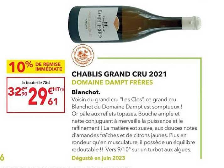chablis grand cru 2021 domaine dampt frères blanchot