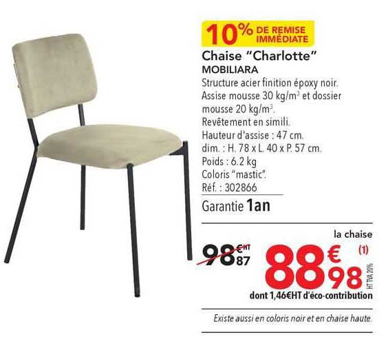 chaise "charlotte" mobiliara