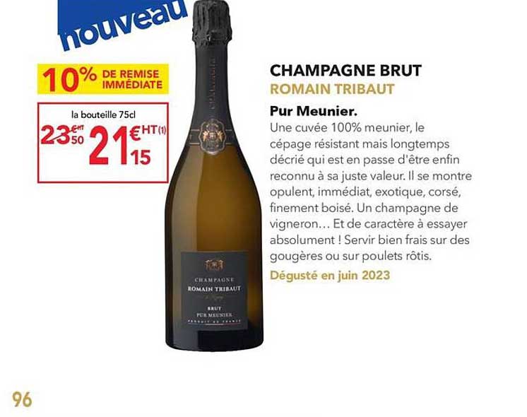 champagne brut romain tribaut pur meunier