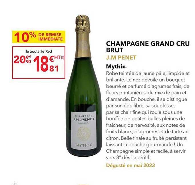champagne grand cru brut j.m penet mythic