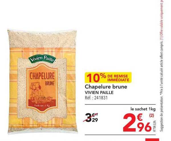 chapelure brune vivien paille