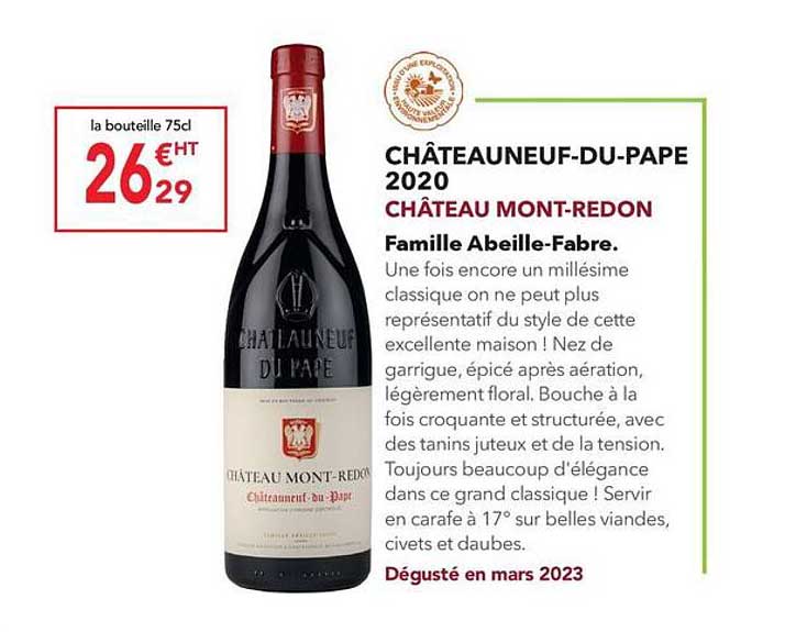 châteauneuf-du-pape 2020 château mont-redon famille abeille-fabre