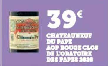 châteauneuf du pape aop rouge clos de l'oratoire des papes 2020