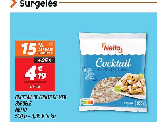 Cocktail De Fruits De Mer Surgelé Netto