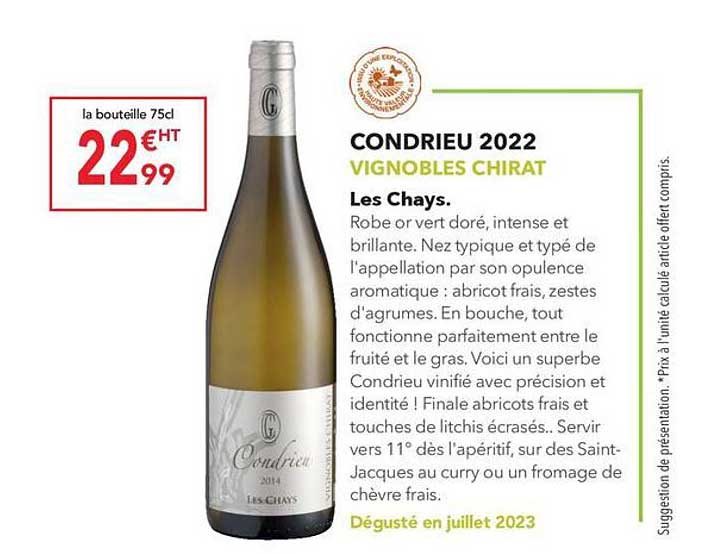 Condrieu 2022 Vignobles Chirat Les Chays