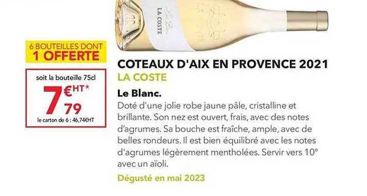 côteaux d'aix en provence 2021 la coste le blanc