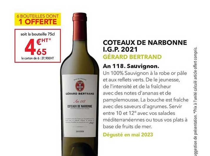 côteaux de narbonne i.g.p. 2021 gérard bertrand