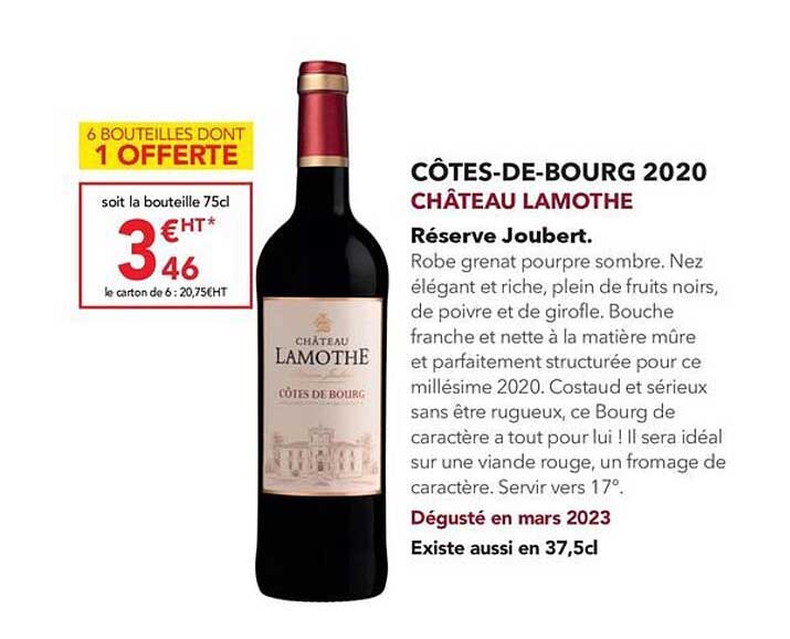côtes-de-bourg 2020 château lamothe réserve joubert