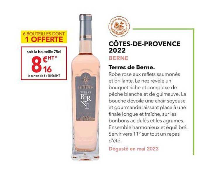 côtes-de-provence 2022 berne terres de berne