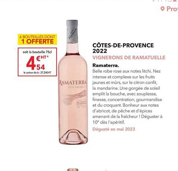 côtes-de-provence 2022 vignerons de ramatuelle ramaterra