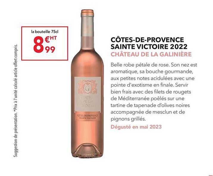 côtes-de-provence sainte victoire 2022 château de la galinière