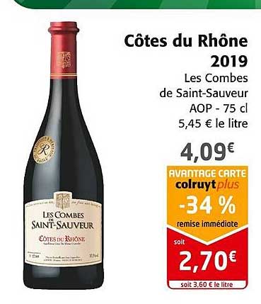 Côtes Du Rhône 2019 Les Combes De Saint-sauveur Aop