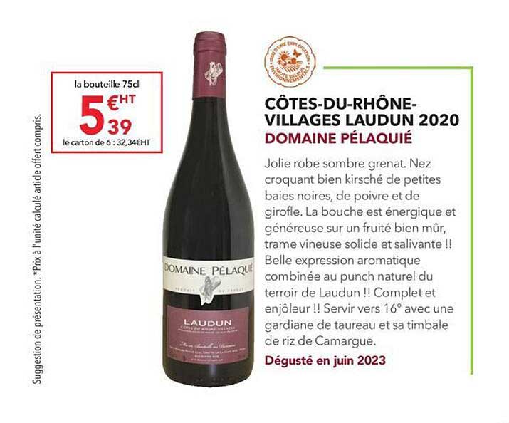 côtes-du-rhône-villages laudun 2020 domaine pélaquié