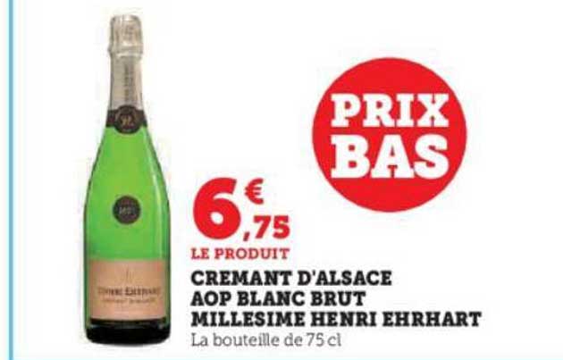 crémant d'alsace aop blanc brut millesime henri ehrhart
