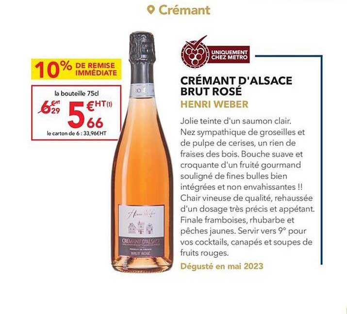 crémant d'alsace brut rosé henri weber
