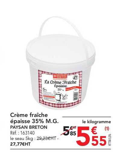 crème fraîche épaisse 35% m.g. paysan breton