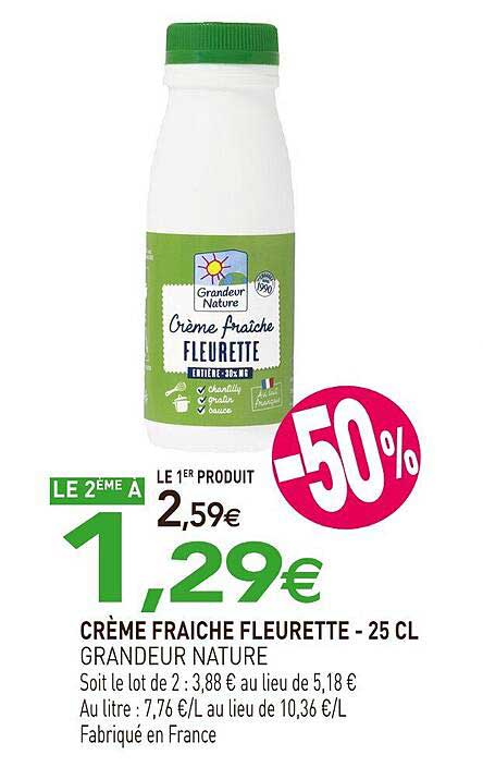 crème fraîche fleurette grandeur nature - 25 cl