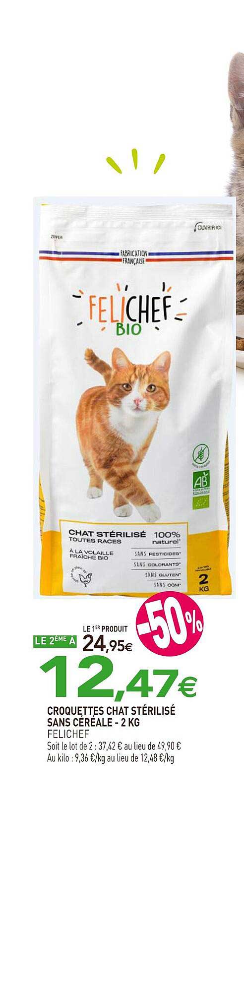 Croquettes Chat Stérilise Sans Céréale Felichef