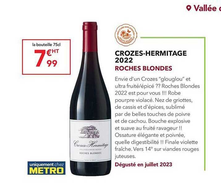 crozes-hermitage 2022 roches blondes