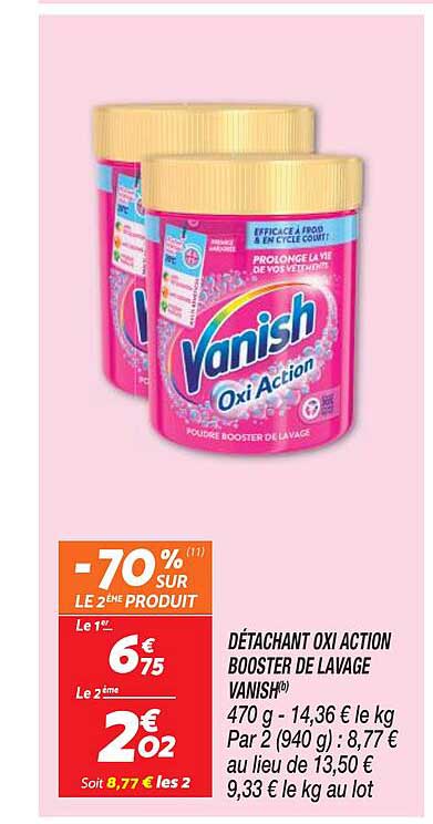 détachant oxi action booster de lavage vanish