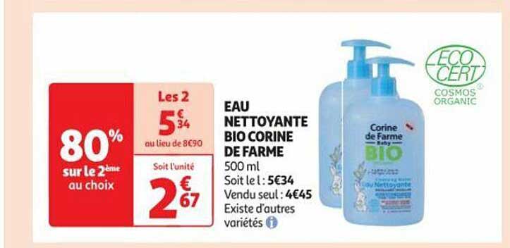 eau nettoyante bio corine de farme