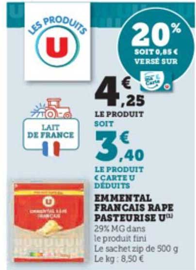 Emmental Français Râpe Pasteurisé U