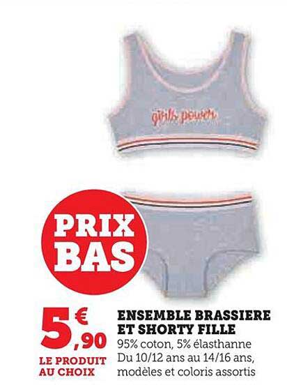 Ensemble Brassière Et Shorty Fille