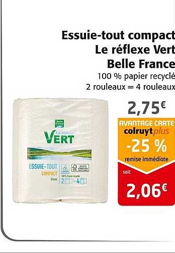 essuie-tout compact le réflexe vert belle france
