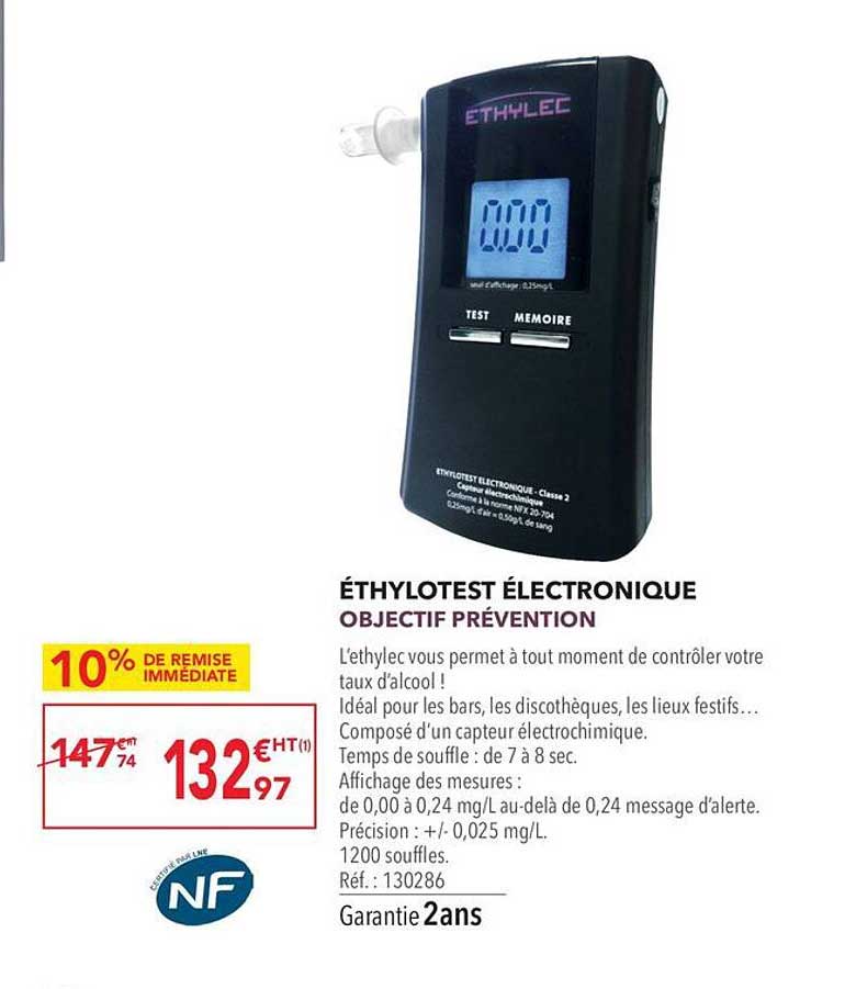 éthylotest électronique objectif prévention