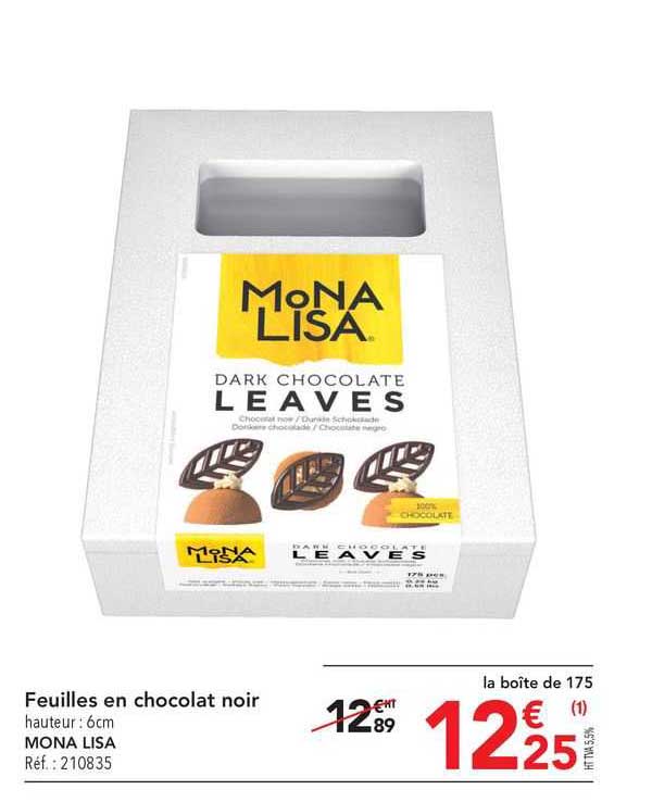 Feuilles En Chocolat Noir Mona Lisa
