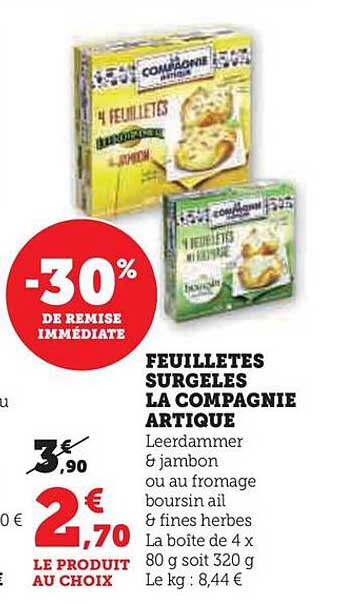 feuilletés surgelés la compagnie artique