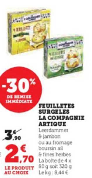 feuilletés surgelés la compagnie artique