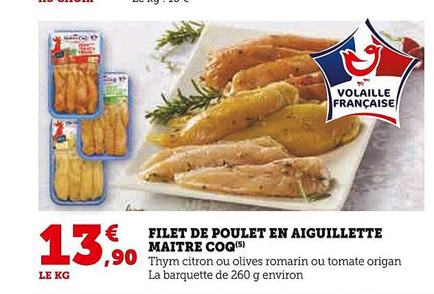 filet de poulet en aiguillette maître coq