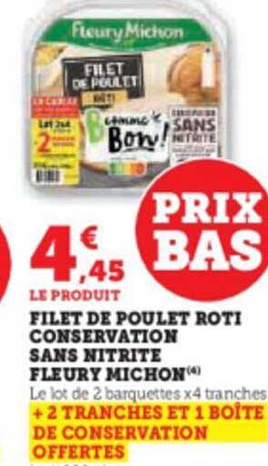 filet de poulet rôti conservation sans nitrite fleury michon