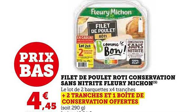 filet de poulet roti conservation sans nitrite fleury michon