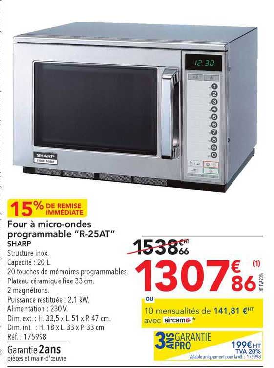 four à micro-ondes programmable "r-25at" sharp