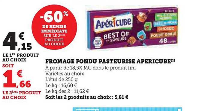 Fromage Fondu Pasteurise Apéricube