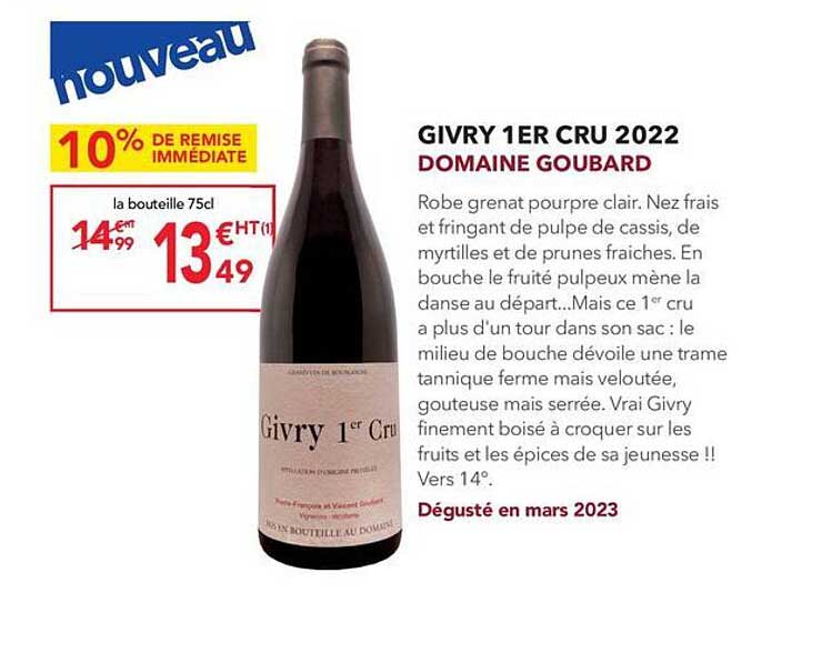 givry 1er cru 2022 domaine goubard