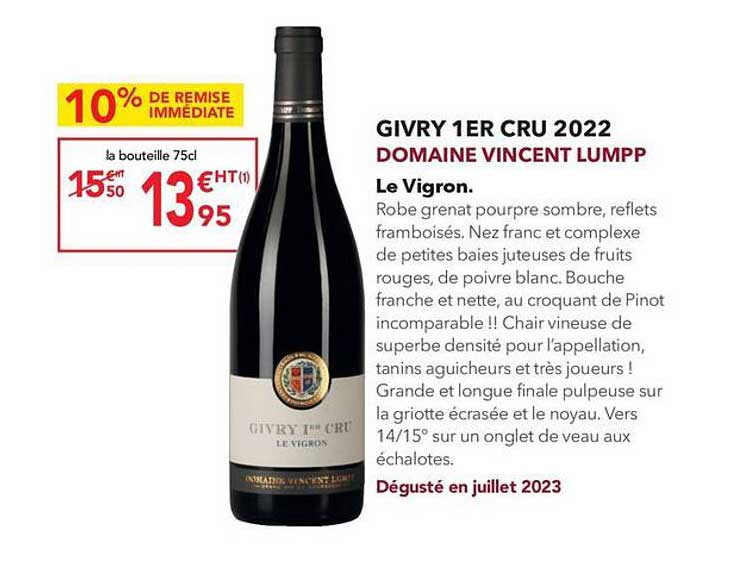 givry 1er cru 2022 domaine vincent lumpp le vigron