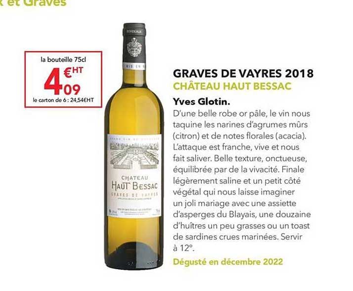graves de vayres 2018 château haut bessac yves glotin