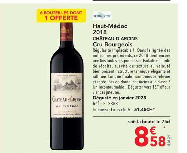 haut-médoc 2018 château d'arcins cru bourgeois