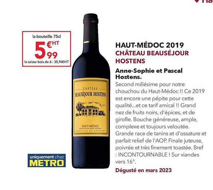 haut-médoc 2019 château beauséjour hostens