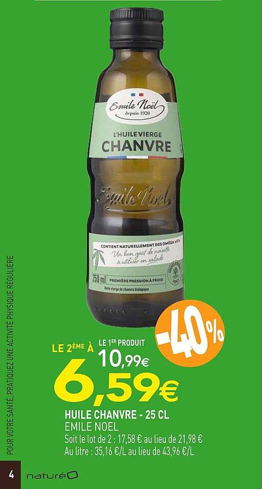 huile chanvre émile noël - 25 cl