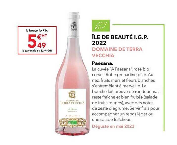 île de beauté i.g.p. 2022 domaine de terra vecchia paesana