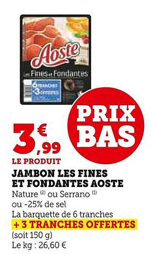 Jambon Les Fines Et Fondantes Aoste