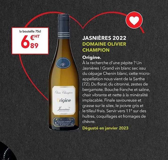Jasnières 2022 Domaine Olivier Champion Origine