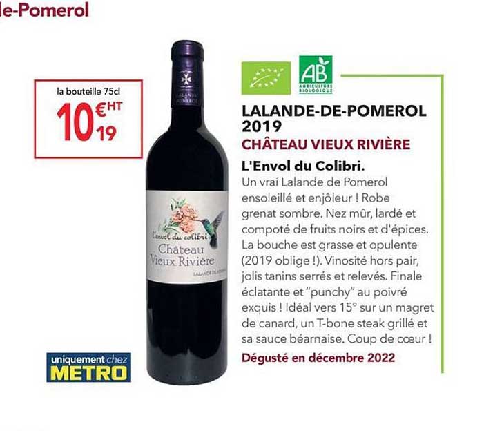 lalande-de-pomerol 2019 château vieux rivière