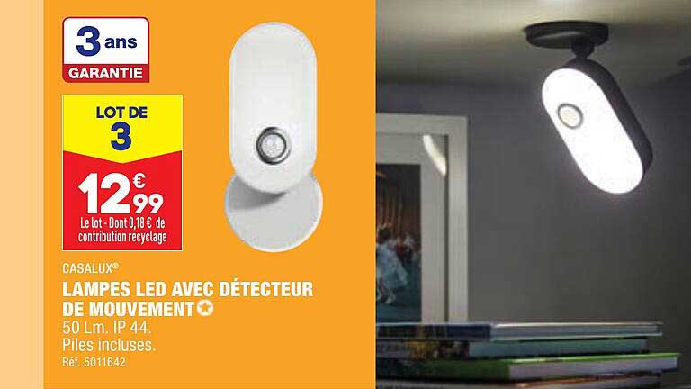 lampes led avec détecteur de mouvement casalux