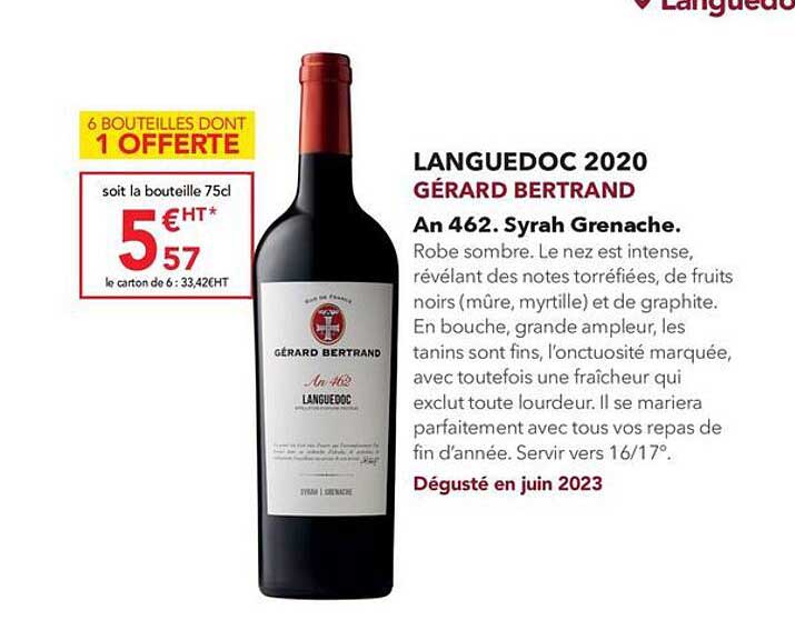 languedoc 2020 gérard bertrand an 462. syrah grenache