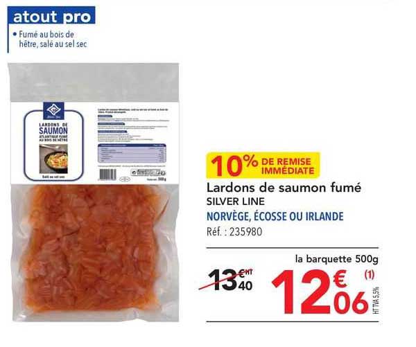 lardons de saumon fumé silver line